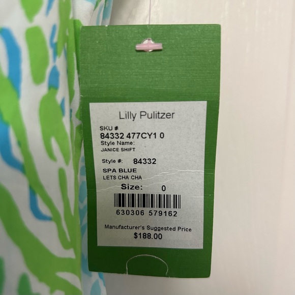 NWT Lilly Pulitzer Janice Shift Dress Spa Blue Let’s Cha Cha - Picture 8 of 8